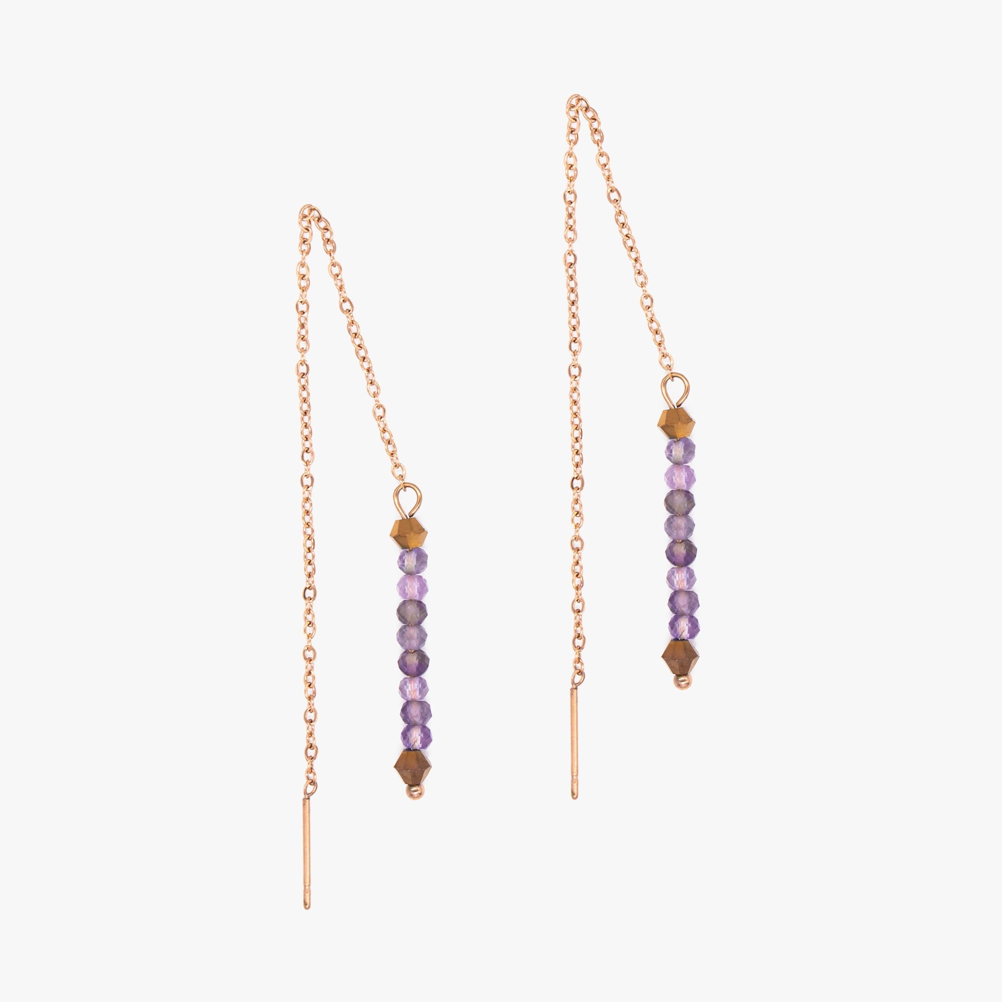 Boucles d'oreilles LUMIA en pierres Améthyste - SLOYA